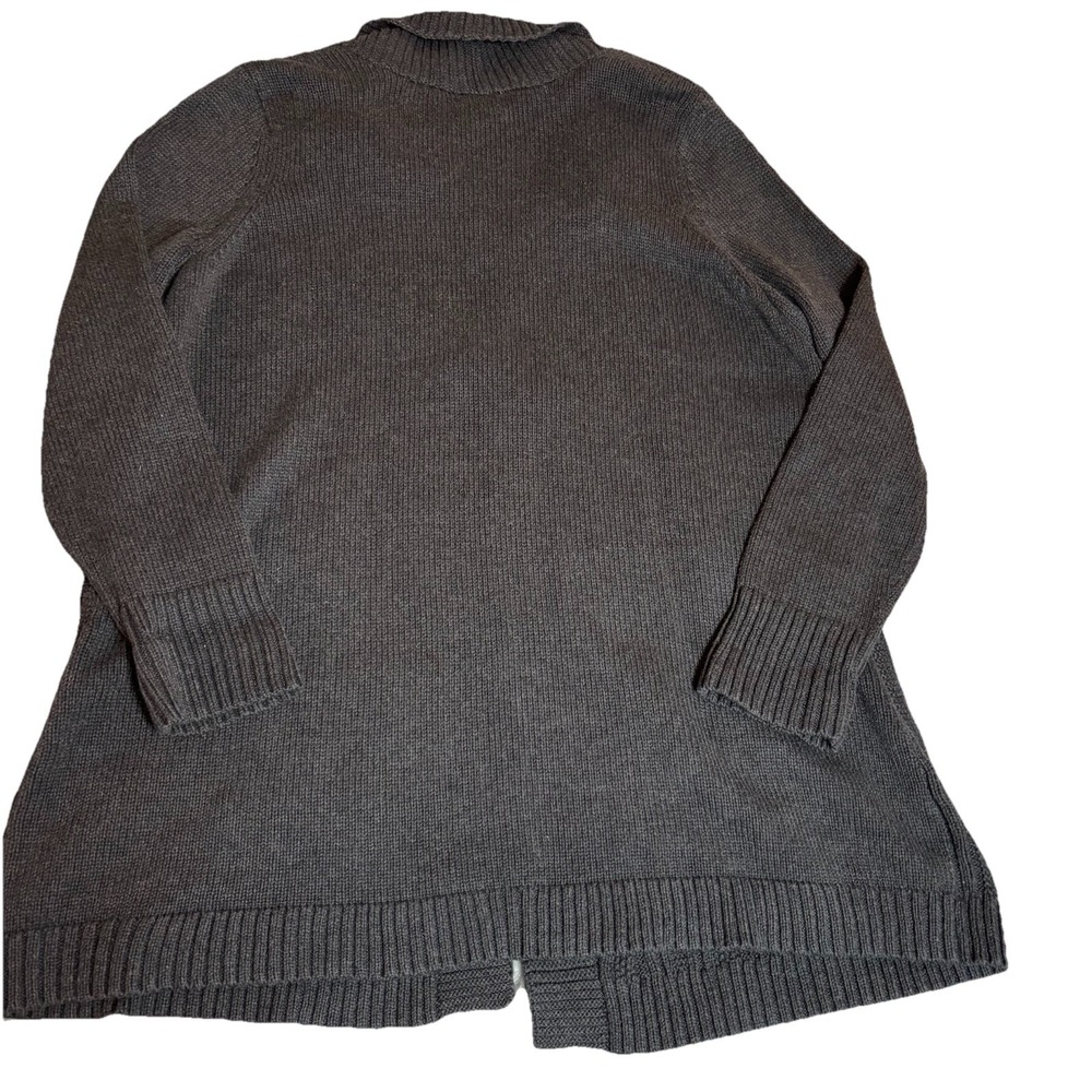 Eddie Bauer Chunky Knit Cardigan Sweater Gray Women's Size 2XL Fisherman Cotton - Picture 6 of 9